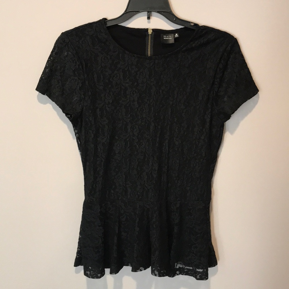 Black lace peplum top